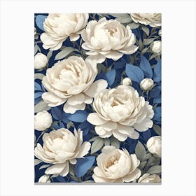 White Peonies 2 Canvas Print