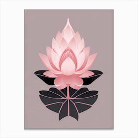 A Pink Lotus In Minimalist Style Vertical Composition 85 Canvas Print