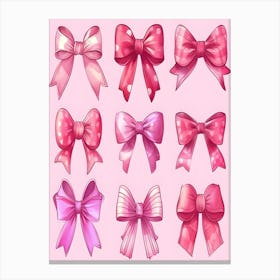 Pink Bows Canvas Print