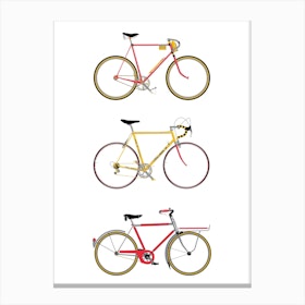 Three Vintage Bicycles Canvas Print