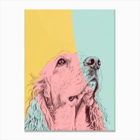 Cocker Spaniel Dog Pastel Line Illustration  2 Canvas Print