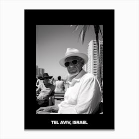 Poster Of Tel Aviv, Israel, Mediterranean Black And White Photography Analogue 2 Canvas Print