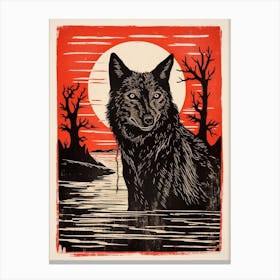 Kenai Peninsula Wolf Tarot Card 2 Canvas Print