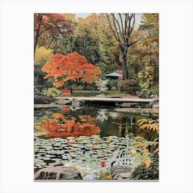 Pond In Autumn Canvas Print