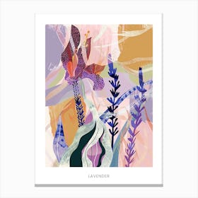 Colourful Flower Illustration Poster Lavender 3 Canvas Print