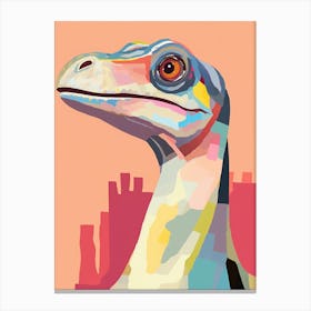 Colourful Dinosaur Coelophysis 3 Canvas Print