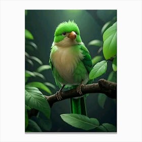 Green Bird 1 Canvas Print