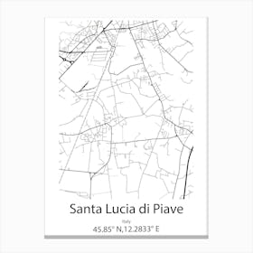 Santa Lucia Del Camino,Mexico Minimalist Map Canvas Print