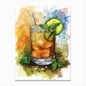 Moscow Mule Watercolour Illustration 1 Canvas Print