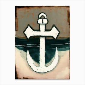 Hope And Anchor Symbol Abstract Painting Canvas Print
