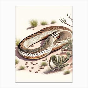 Eastern Diamondback Rattlesnake Vintage Canvas Print