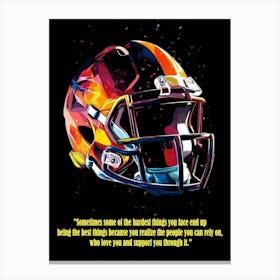 Helmet Quote American Football Canvas Print