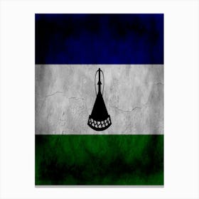 Lesotho Flag Texture Canvas Print