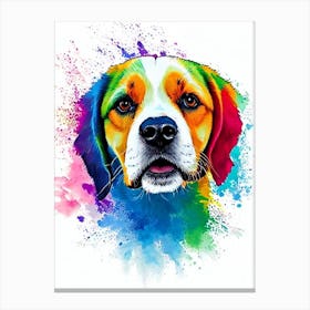 English Foxhound Rainbow Oil Painting dog Canvas Print
