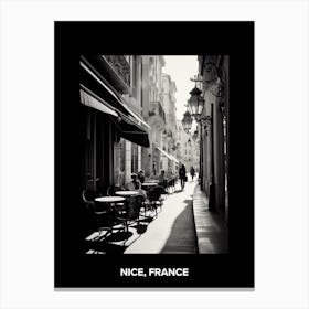 Poster Of Nice, France, Mediterranean Black And White Photography Analogue 8 Canvas Print