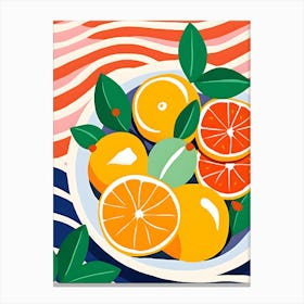 Oranges On A Plate Canvas Print