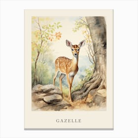 Beatrix Potter Inspired  Animal Watercolour Gazelle 4 Canvas Print
