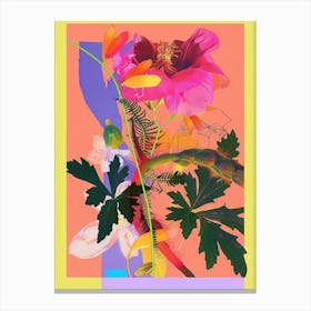 Buttercup 4 Neon Flower Collage Canvas Print