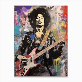 Jimi Hendrix Abstract Portrait 5 Canvas Print
