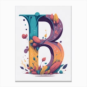 Colorful Letter B Illustration 62 Canvas Print