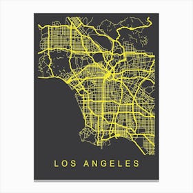 Los Angeles Map Neon Canvas Print