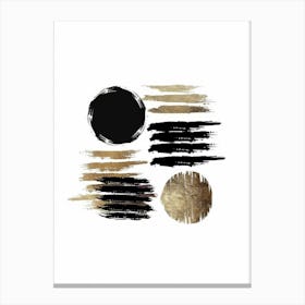 Black And Gold Brush Strokes 29 Canvas Print