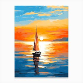 Sunset Sailboat 1 Canvas Print