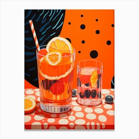 Orange Cocktails Pop Art Inspired 1 Canvas Print