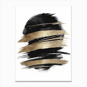 Black And Gold Brush Strokes 6 Canvas Print