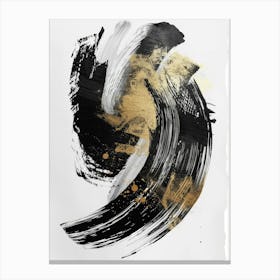 Black And Gold Abstract Painting 21 Canvas Print