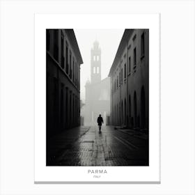 Poster Of Parma, Italy, Black And White Analogue Photography 4 Canvas Print