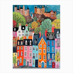 Kitsch Colourful Edinburgh Cityscape 1 Canvas Print