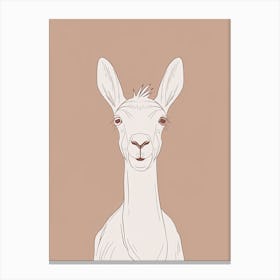 Llama - Boho, Line Art Canvas Print