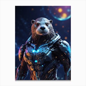 Otter In Cyborg Body #1 Canvas Print