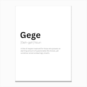 Gege Definition Meaning Leinwandbild