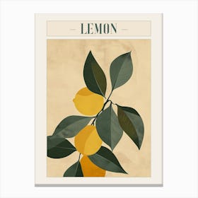 Lemon Tree Minimal Japandi Illustration 2 Poster Canvas Print