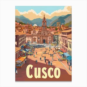 Aihrgdesign A Classic 1960s Travel Poster For Cusco Canvas Print