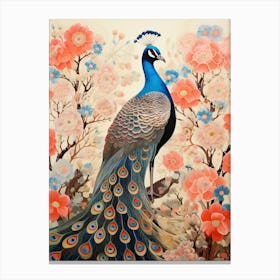 Peacock 3 Detailed Bird Painting Canvas Print