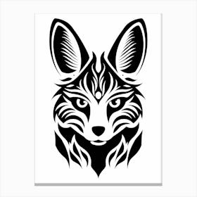 Linocut Fox Pattern 1 Canvas Print