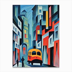 Cubism Town Scene Canvas Print