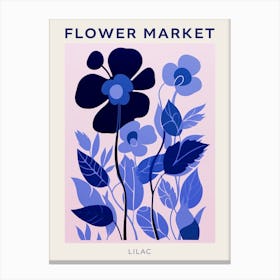 Blue Flower Market Poster Lilac 4 Canvas Print