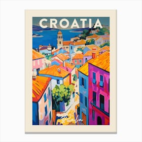 Pula Croatia 3 Fauvist Painting Travel Poster Canvas Print