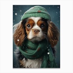 Dog In The Snow Canvas Print