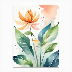 Watercolor Lotus Flower Canvas Print