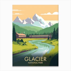 Glacier National Park Vintage Travel Poster 1 Canvas Print