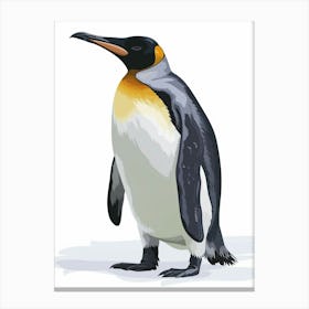 Emperor Penguin Floreana Island Minimalist Illustration 4 Canvas Print