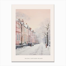 Dreamy Winter Painting Poster Belfast Northern Ireland 4 Canvas Print