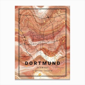 Dortmund Map Canvas Print