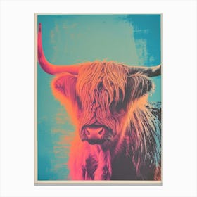 Highland Cow Polaroid Inspired 3 Canvas Print