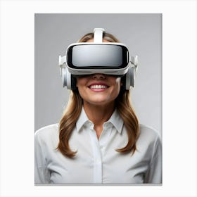 Woman Wearing Virtual Reality Glasses Canvas Print